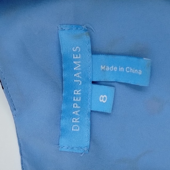 Draper James Collection Border Print Floral Tulip Dress Size 8 Blue/Pink Silk - Picture 8 of 12